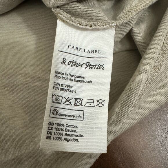 & OTHER STORIES Muscle Tee Gray Crew Neck Cotton Minimalist NWOT - Picture 8 of 10